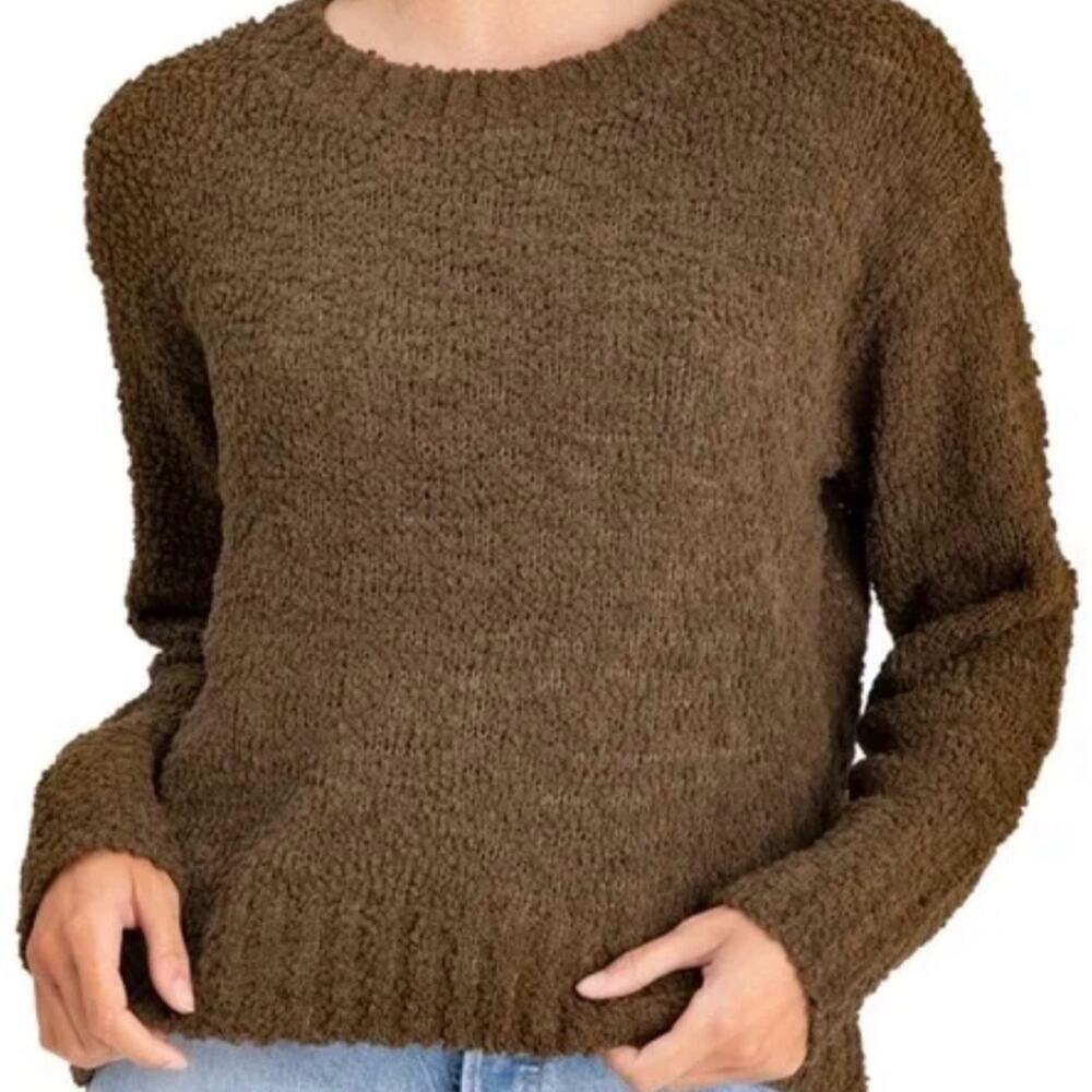 Social Standard by Sanctuary Cara Cozy Olive Brown Crew Neck Sweater XL NWT NEW
